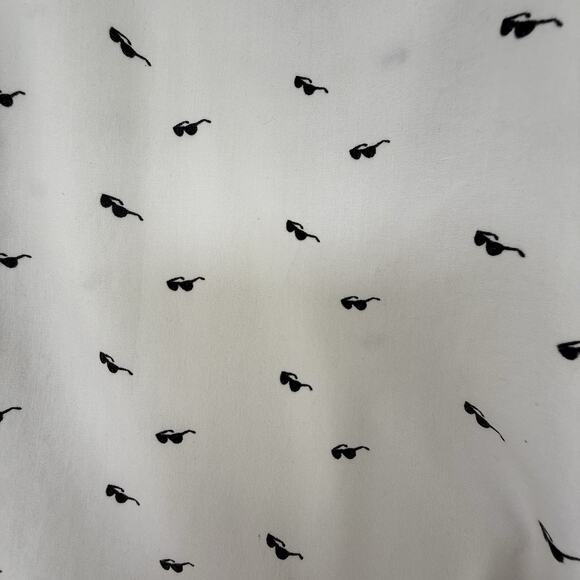 Hudson & Barrow Men's Casual Short Sleeve Shirt Cream‎ w Navy Sunglasses Size L - Picture 3 of 8